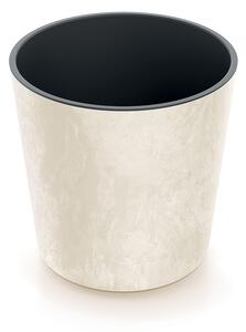Prosperplast Květináč NURBI ROUNDED BETON EFFECT pískově žlutý