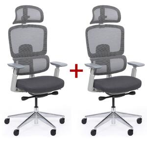 Kancelářská židle WILMOT MF 1+1 ZDARMA, šedý rám, šedá