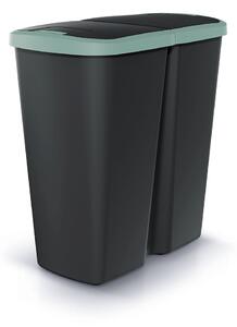 Prosperplast Odpadkový koš COMPACTO DUO černý/zelený, varianta 45 l