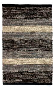 Černo-šedý bavlněný koberec Webtappeti Happy, 55 x 180 cm