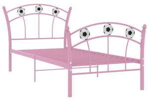 Rám postele s fotbalovým motivem růžový kov 90 x 200 cm