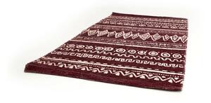 Červeno-bílý bavlněný koberec Webtappeti Ethnic, 55 x 110 cm