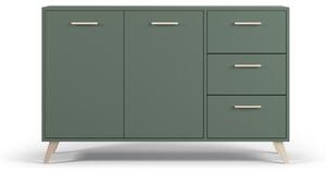 Zelená nízká komoda 140x86 cm Burren - Cosmopolitan Design