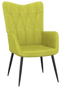 Relaxační křeslo se stoličkou zelené textil