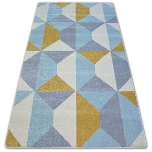 Balta Kusový koberec NORDIC KOSTKY žlutý modrý krémový Rozměr: 140x190 cm