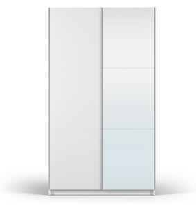 Bílá šatní skříň se zrcadlem a s posuvnými dveřmi 122x215 cm Lisburn - Cosmopolitan Design