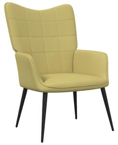 Relaxační židle se stoličkou zelená textil
