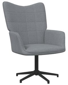 Relaxační židle světle šedá textil