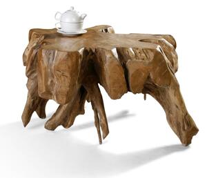 Odkládací stolek Root, 60 × 40 × 60 cm, teakové dřevo