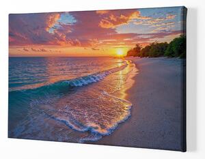 Obraz na plátně - Západ slunce nad čistým mořem FeelHappy.cz Velikost obrazu: 40 x 30 cm