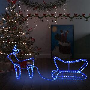 Vánoční dekorace sobi a sáně venkovní 252 LED diod