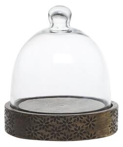 Dřevěný servírovací podnos s poklopem Flowers Tours - Ø 15*15 cm - Chic Antique