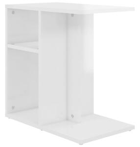 Odkládací stolek bílý s vysokým leskem 50x30x50 cm dřevotříska