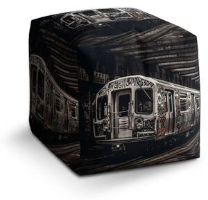 Sablio Taburet Cube Městské metro s graffiti - 40x40x40 cm