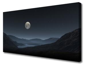 Obraz na plátně Noc Měsíc Krajina 140x70 cm