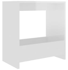 Odkládací stolek bílý s vysokým leskem 50x26x50 cm dřevotříska