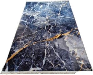 HU Modrošedý moderní koberec VELVET M281 Rozměr: 50x80 cm