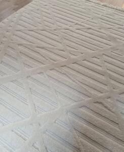 HU Krémově béžový moderní koberec TWIST CREAM 20294A Rozměr: 60x100 cm