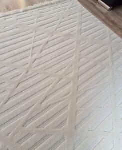 HU Krémově béžový moderní koberec TWIST CREAM 20294A Rozměr: 60x100 cm