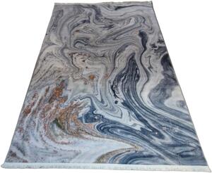 HU Šedomodrý moderní koberec VELVET M258 Rozměr: 50x80 cm