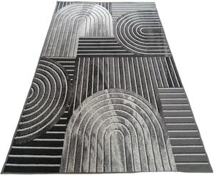 HU Šedý geometrický obdélníkový koberec NEW IDEA 90141-0433 Rozměr: 50x80 cm