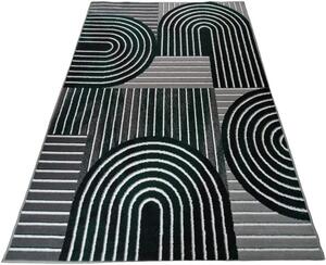 HU Šedozelený geometrický obdélníkový koberec NEW IDEA 90141-0574 Rozměr: 50x80 cm