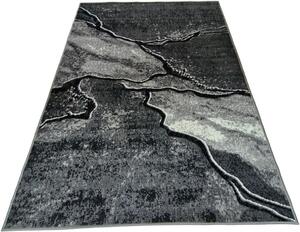 HU Šedý abstraktní obdélníkový koberec NEW IDEA 90321-0433 – imitace mramoru s černými žilkami Rozměr: 50x80 cm