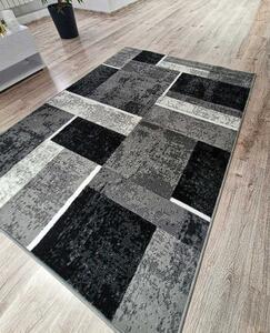 HU Šedý geometrický koberec s kostkovaným vzorem ve tvaru obdélníku NEW IDEA 90311-0433 Rozměr: 50x80 cm