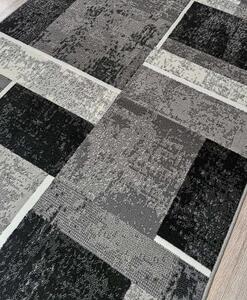 HU Šedý geometrický koberec s kostkovaným vzorem ve tvaru obdélníku NEW IDEA 90311-0433 Rozměr: 50x80 cm