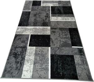 HU Šedý geometrický koberec s kostkovaným vzorem ve tvaru obdélníku NEW IDEA 90311-0433 Rozměr: 50x80 cm