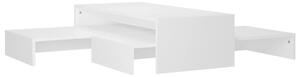 Sada konferenčních stolků bílá 100 x 100 x 26,5 cm dřevotříska