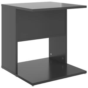 Odkládací stolek šedý s vysokým leskem 45x45x48 cm dřevotříska