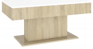 Konferenční stolek bílý a dub sonoma 96x50x45 cm dřevotříska