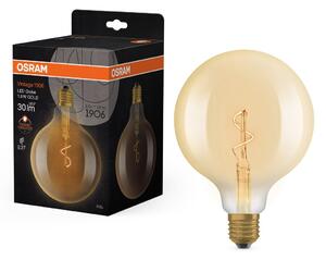 Vintage LED žárovka 1906 Globe 125 Spiral Filament, 1.8W, Teplá bílá, Zlatá, E27