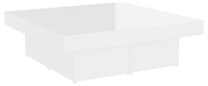 Konferenční stolek bílý vysoký lesk 90 x 90 x 28 cm dřevotříska