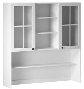 PROVENCE k | horní skříňka K120 prosklená s policemi | 120 cm | bílá/borovice andersen