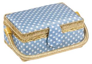 BELLATEX BOX na šití Modrá,Bílá,Přírodní 19x13x10 cm