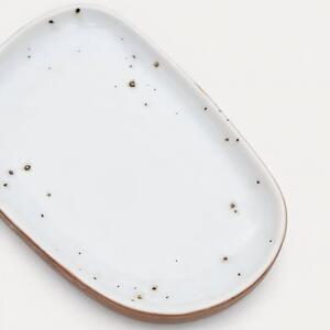 Bílá keramická servírovací miska Kave Home Publia 10,5 x 7 cm