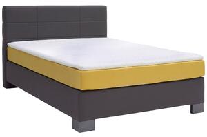 POSTEL BOXSPRING, 140/200 cm, textil, antracitová, žlutá Hom`in - Postele boxspring