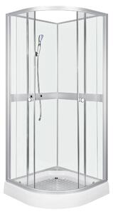 Novoterm Sprchový box čtvrtkruhový NV-Cessla 80 W, 80x80 bílý