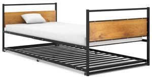 Rám vysouvací postele černý kovový 90 x 200 cm