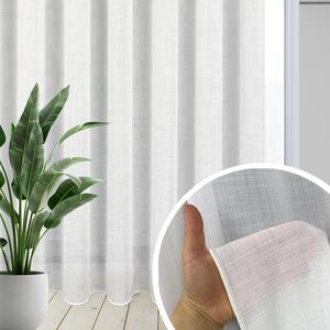 Voálová záclona s efektem lnu přírodní bílá Elegance s olůvkem metráž Ervi DP 345