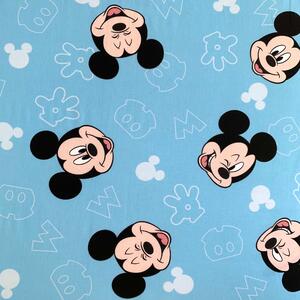 Jerry Fabrics Bavlněné napínací prostěradlo 90x200 + 25 cm - Mickey "Blue 02"