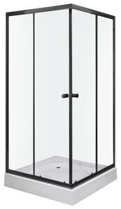 Novoterm Čtvercový sprchový kout NV-Olga 80x80 černá/transparent - bez vaničky