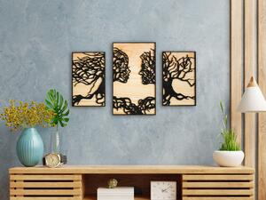 Zamilované stromy Velikost: 30 cm, Barva pozadí: Přírodní - borovicová překližka, Barva obrysu: Černá