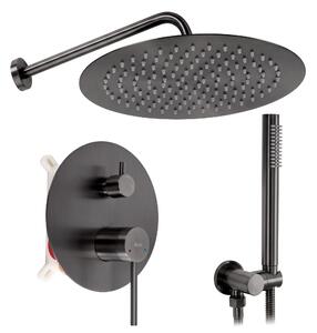 Rea Clif Foss, podomítkový sprchový set s BOX-em, hlavová a ruční sprcha, titanová, REA-P4412