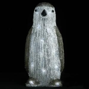 Vánoční akrylový tučňák s LED vnitřní i venkovní 30 cm