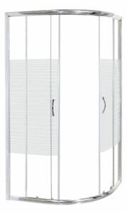 Novoterm Asymetrický sprchový kout NV-Madera 100x80 chrom/potisk - bez vaničky
