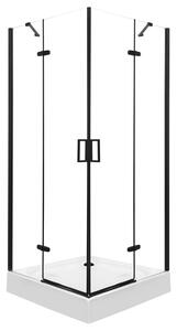 Novoterm Čtvercový sprchový kout NV-Flow 80x80 černá/transparent + vanička