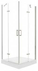 Novoterm Čtvercový sprchový kout NV-Flow 90x90 chrom/transparent + vanička